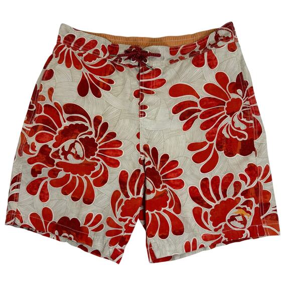 Tommy Bahama Men’s Medium Tropical Boardshorts Red Floral Size 32” Waist - Picture 1 of 10